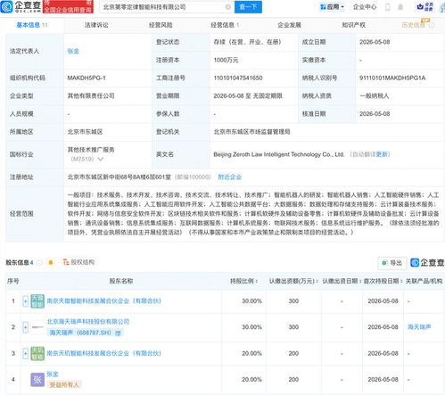 海天瑞聲等合資成立第零定律智能科技公司，聚焦機器人與信息系統集成新賽道